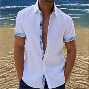 Chemise décontractée à manches courtes et col à revers pour homme, style hawaïen, idéale pour les vacances à la plage, tailles S-3XL, respirante, unie, pour l'été - Product Image 2