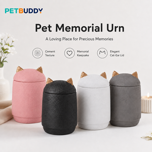Pink Resin Pet Memorial <b>Urn</b> <b>Cat</b> Ear Keepsake Jar Shatter Resistant Waterproof Ash Container for <b>Cats</b> and Dogs - Product Image 6