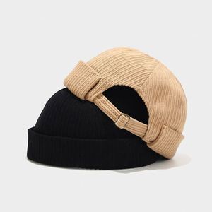 Nouveau bonnet marin en velours côtelé uni pour hommes et femmes, simple, sans bord, style pêcheur, promotionnel, cadeau - Product Image 3