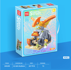 Bloques de Construcción DIY de Dinosaurios Jurásicos, Mini Bloques de Animales Compatibles, Bloques de Calle de Dinosaurios con Figuras - Product Image 4