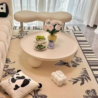 Nouvelle table basse décorative ronde de style maison, couleur crème, moderne et minimaliste, en fer avec finition cuite, pour salon