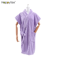 Robe de bain enveloppante en polaire corail super douce, respirante et à séchage rapide pour femme, collection Printemps-Automne 2024