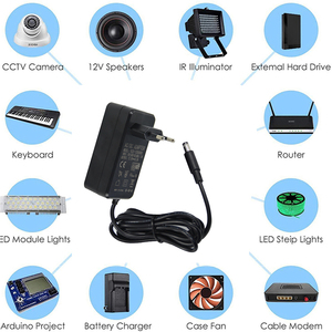Adaptateur secteur AC/DC pour prise murale européenne 12V 5A avec indicateur LED 5,5*2,1MM, alimentation CCTV, connexion enfichable - Product Image 3