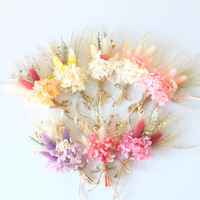 Bouquet de Petites Fleurs Séchées Naturelles, Véritable Toucher, Pampas et Palmiers Conservés, pour Décoration de Maison et Mariage - Vente en Gros