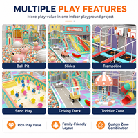 Équipement de terrain de jeu intérieur commercial pour centre de jeux pour enfants avec trampoline, toboggans, piscine à balles, aire de jeu de sable et structure de jeu souple