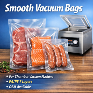 Bolsas de Vacío Transparentes de Grado Alimenticio con Sellado Térmico de 3 Lados, Resistentes a la Humedad, con Impresión en Huecograbado, Material PA/<span class=keywords><strong>NY</strong></span>, Marca OEM - Product Image 2