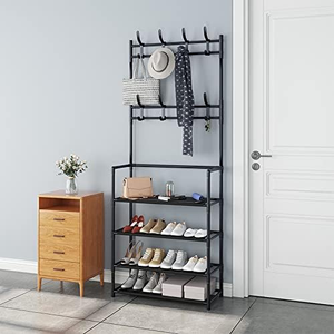Kim loại khung lối vào Organizer 4 Tier giày lưu trữ Kệ Áo hat vải khô giá lối vào giá giày với trong nhà - Product Image 6