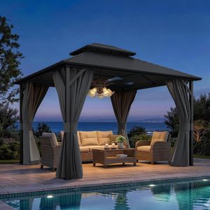 Gazebo à <span class=keywords><strong>toit</strong></span> rigide 12x14 avec <span class=keywords><strong>toit</strong></span> en acier galvanisé double - Product Image 5
