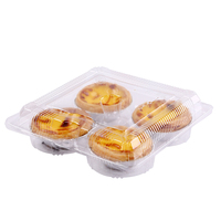Boîtes à tartelettes rectangulaires avec couvercles, 1 à 4 compartiments, en plastique PET recyclé transparent, emballage alimentaire pour sushi, nouilles, sucre
