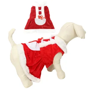 Pakaian Natal hewan peliharaan rok merah hewan peliharaan mantel Tahun Baru