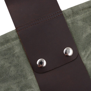 Polar <span class=keywords><strong>Everest</strong></span> Vintage Bolsa de lona encerada personalizada Bolsa de almacenamiento impermeable Accesorios para exteriores con correas de cuero - Product Image 3