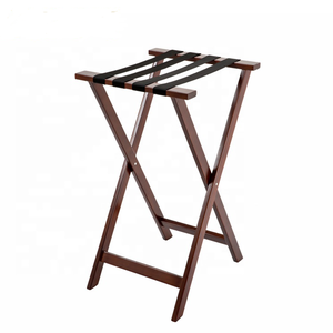 Khách sạn Gỗ Gấp Vali Hành Lý Rack với Kệ - Product Image 5