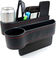 Organisateur de rangement pour l'espace entre les sièges de voiture avec pochette latérale pour console, porte-gobelet et port de charge USB, conçu pour l'intérieur de la voiture