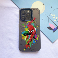 Coque de téléphone en PC électroplaqué avec design de dessin animé Spider-Man, compatible avec les modèles 17/16/15/14/13/12/11 Pro Max, luxe, antichoc, étanche, charge sans fil