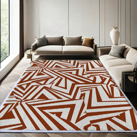 Tapis géométrique de luxe moderne pour salon, en fausse fourrure et laine, antidérapant, fabriqué à la machine, pour sol, porte ou chevet
