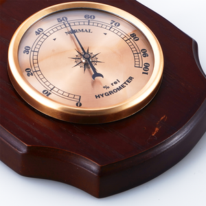 Higrômetro e barômetro bimetálico para parede, estação meteorológica de madeira, uso doméstico - Product Image 4