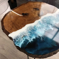 Meilleure qualité Nouvelle table écologique personnalisée en bois de noyer massif Cuisine Restaurant Salle à manger Café Rivière Table en résine époxy