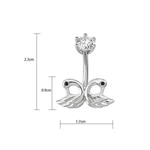 <span class=keywords><strong>Piercing</strong></span> de nombril tendance en cuivre Cygne stylé, motif visage souriant incrusté de zircon, vente en gros - Product Image 4