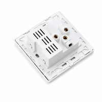 Prise murale USB à cinq trous avec deux ports USB, panneau de commutation, matériau en bronze phosphoreux, multifonctionnelle, compatible SDK, pour usage domestique