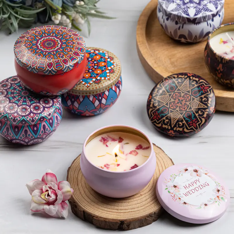 Decorazione domestica candela profumata personalizzata In vaso di vetro aromatico terapia candele di cera di soia per Set regalo di lusso