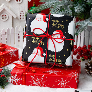 Christmas Wrapping Paper Santa Claus Pattern Gift Wrapping Paper Double-Sided Coated Specialty Paper for Holiday Packaging - Product Image 2