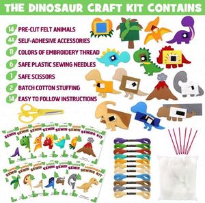 New Design Felt Dinosaur <b>Sewing</b> Kit Kids DIY Crafts Girls Boys Early Educational Toy for Learning <b>Sewing</b> - Product Image 4