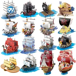 Mille Sunny Going Merry Boat Pirate Ship Figures barco une pièce Spade Pirates Assemblage Modèle Jouets Anime Action Figurine