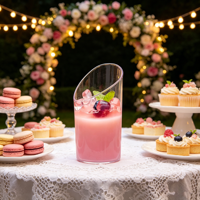 Vente directe : Gobelet jetable en plastique épais, haut, pour pudding, mousse, crème glacée, crème dessert, pour mariages et fêtes