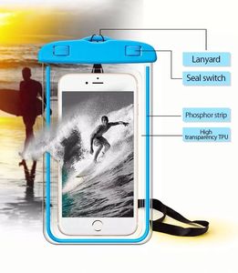 กระเป๋าใส่โทรศัพท์มือถือกันน้ำแบบเรืองแสง PVC สำหรับชายหาด กระเป๋าว่ายน้ำ กระเป๋าอุปกรณ์อิเล็กทรอนิกส์กันน้ำแบบเรืองแสง - Product Image 5