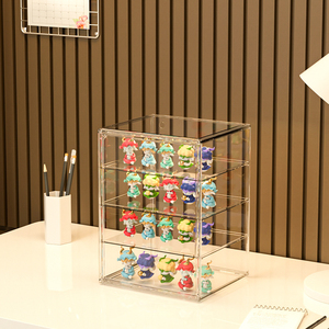 Caja de almacenamiento de plástico, organizador de figuras de <span class=keywords><strong>juguetes</strong></span>, kit de garaje, exhibición de <span class=keywords><strong>juguetes</strong></span> recogidos, estante de exhibición, caja contenedora de almacenamiento - Product Image 2