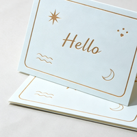 Carte de vœux pliée avec estampage à chaud, découpe personnalisée, logo sur mesure, papier cartonné réfléchissant au laser, enveloppe pour occasion spéciale