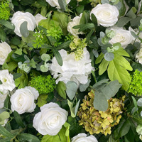NINI Décoration de mariage tropicale populaire, toile de fond en herbe artificielle, arrangement floral en soie, fausses fleurs, murs de fleurs