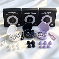 Bouchons d'oreilles compacts violet vif, réutilisables, anti-bruit, avec étui mignon pour étudiants et navetteurs