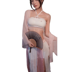 <b>Sexy</b> Hanfu Lingerie <b>Set</b> Women's See Through Chiffon Two Piece Nightgown 8112 - Product Image 5