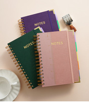 Carnet à spirales de haute qualité avec pages de séparation épaisses, format A5, couverture en cuir, carnet à spirales