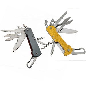 Couteau multifonction rose Mandarin <span class=keywords><strong>Duck</strong></span> avec manche en aluminium, lame en acier inoxydable, mousqueton et tire-bouchon pour activités de plein air - Product Image 4