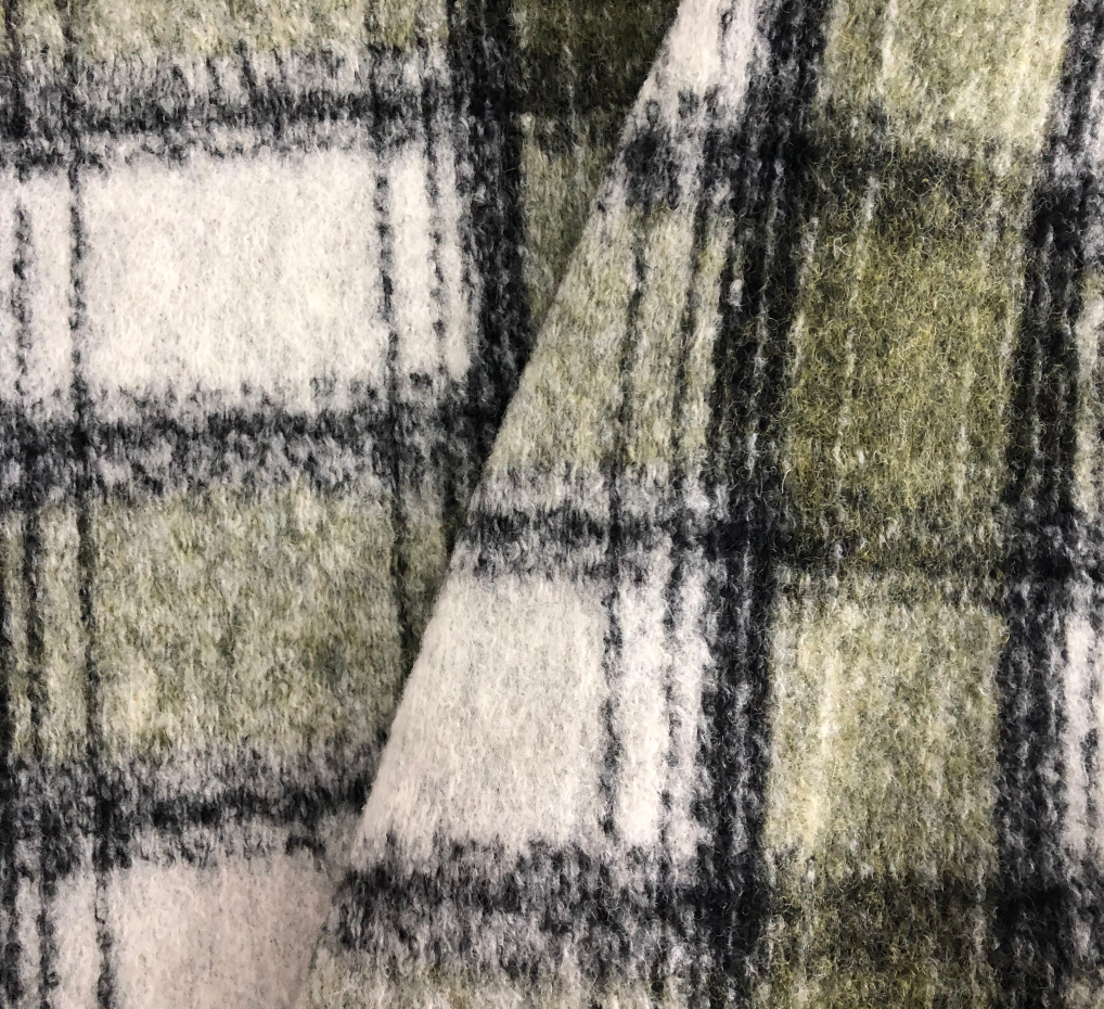 Высококачественная Клетчатая Шерстяная поли-блендер шерстяная флисовая ткань для пальто и курток