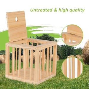 Rack de Heno <span class=keywords><strong>para</strong></span> Conejos, Conejillos de Indias y Hámsteres Soporte de Cubo Resistente. Madera Natural Sin Tratar. Perfecto <span class=keywords><strong>para</strong></span> la jaula de conejos. Rack <span class=keywords><strong>para</strong></span> Heno. - Product Image 2