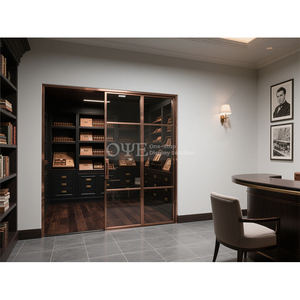 Gabinete de exhibición de tabaco con iluminación de madera maciza personalizada de cedro de <span class=keywords><strong>España</strong></span>, muebles de tienda de cigarros de humo, exhibición de tienda de cigarros de lujo - Product Image 6