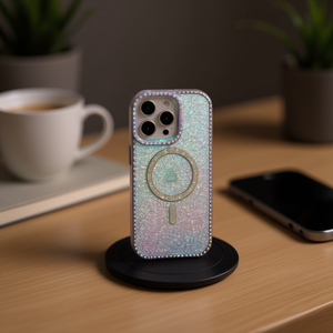 Funda Magnética para iPhone 15 Pro con Brillo de Diamante Iridiscente - Product Image 3
