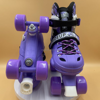Quad Patines 4 Ruedas patins à roulettes Kick Rollerskates 4 roues lame Slalom chaussures en ligne rouleau clignotant pour les enfants