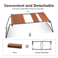 Table pliante en bois multifonctionnelle pour le camping, le jardin et l'extérieur, détachable, moderne, KingGear, mobilier d'extérieur portable pour barbecue