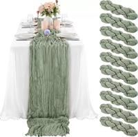 Nappes en tissu de coton froissé style bohème, chemin de table en voile froissé pour mariage, décoration de fête à domicile