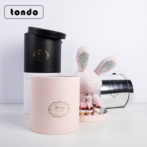 Tondo 3pcs conjunto de Dí<span class=keywords><strong>a</strong></span> de San Valentín Rosa presente Rosa caja de papel de embalaje de papel redondo cajas de flores - Product Image 3