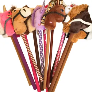 Серия голов животных, Детская плюшевая игрушка для верховой езды, единорог, хобби, лошадь, палочка, игрушка
