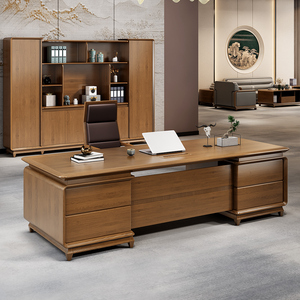 Ensemble de bureau et chaise de direction de luxe moderne, table de bureau modulaire de luxe commerciale, bureau de patron convertible en forme de L - Product Image 1