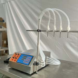 Máquina de llenado de botellas de plástico con 4 boquillas para champú, jabón, productos cosméticos, bebidas, zumo de naranja, miel y alcohol, tipo mesa - Product Image 2