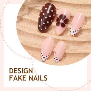 Ongles portables faits à la main de style français, forme amande, en ABS, ongles pressés pré-conçus, pièces détachables <span class=keywords><strong>pour</strong></span> les doigts, <span class=keywords><strong>manucure</strong></span> de Noël - Product Image 3