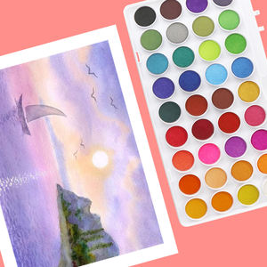 KAMEI Vente en gros de 12/24/36 couleurs de peinture <span class=keywords><strong>aquarelle</strong></span> solide avec stylo pour débutants et professionnels, fournitures artistiques en boîte pour le <span class=keywords><strong>dessin</strong></span> - Product Image 6