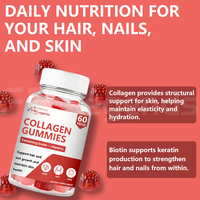 Gummies OEM ODM éclaircissantes pour la peau, favorisant la croissance des cheveux et le renforcement des ongles, avec Biotine, Acide Hyaluronique, Vitamines, Glutathion et Collagène